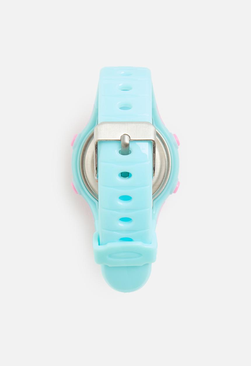 Cool Kids - Soda mid-size digital 50m watch - pink & aqua