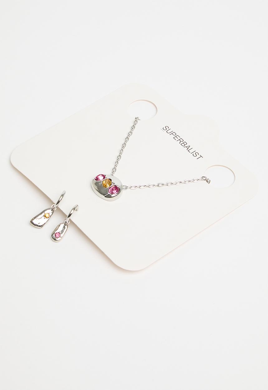 Superbalist - Frankie earring and necklace set - silver
