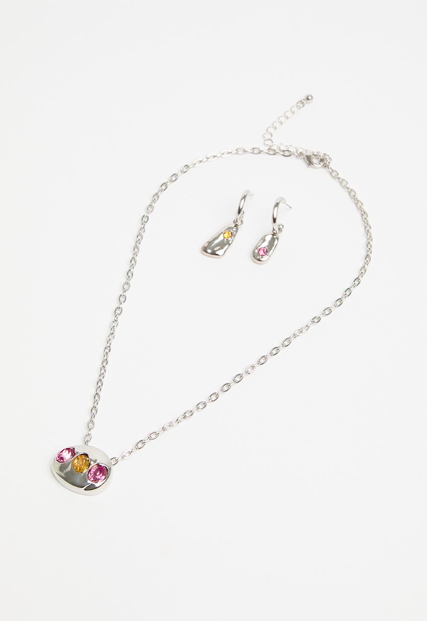 Superbalist - Frankie earring and necklace set - silver