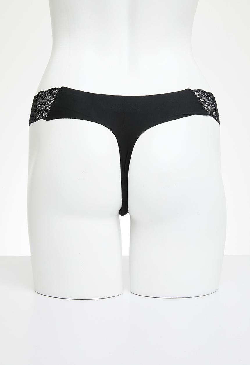 Cotton On - Party Pants Seamless G String 3 Pack-Black/Desert Grey/Fair Aqua