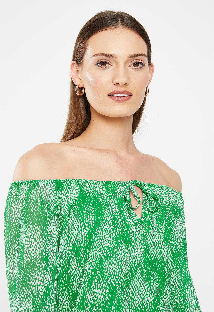 HAILYS - Long sleeve blouse - green diverse