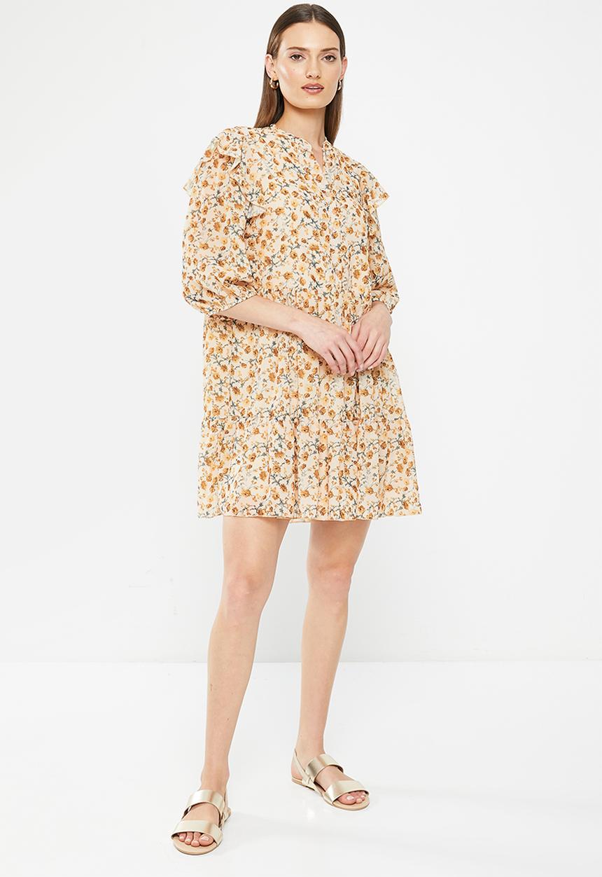 HAILYS - Frill detail dress - beige diverse