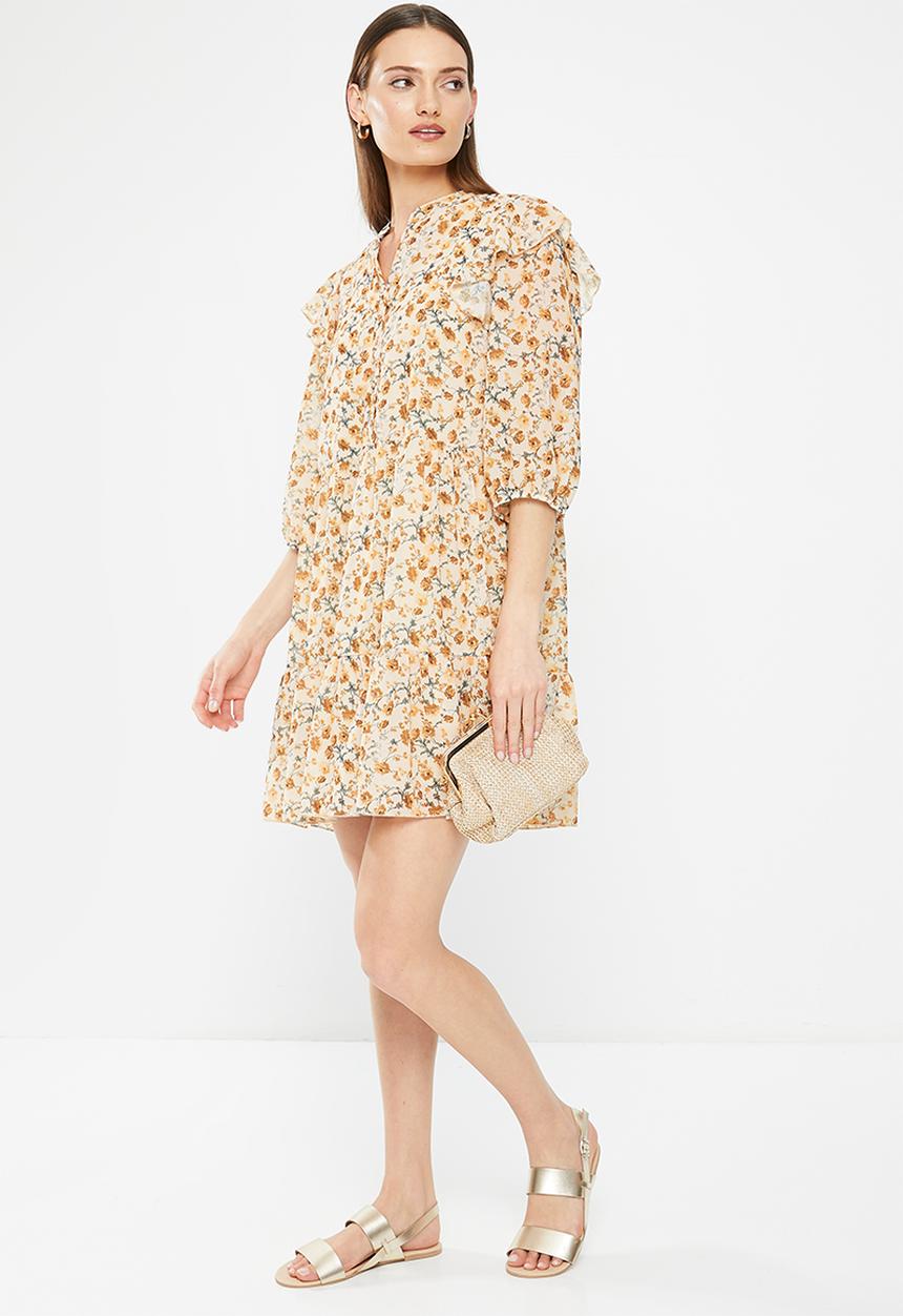 HAILYS - Frill detail dress - beige diverse