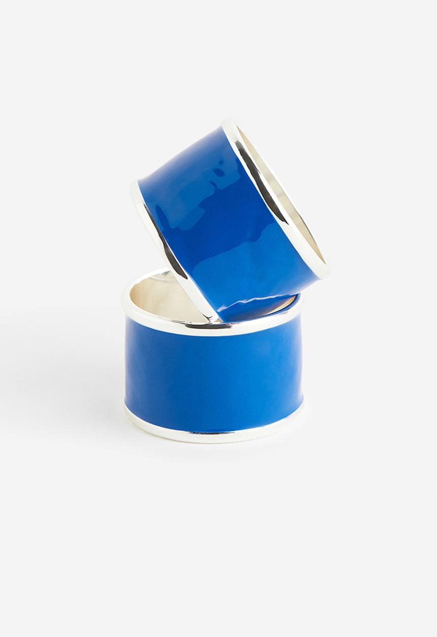 H&M - 2-pack napkin rings - bright blue 