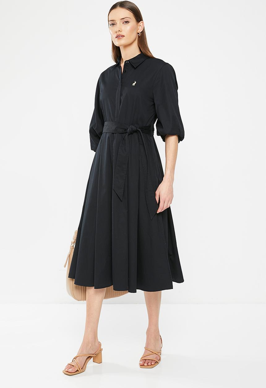POLO - Layla ms shirt dress - black
