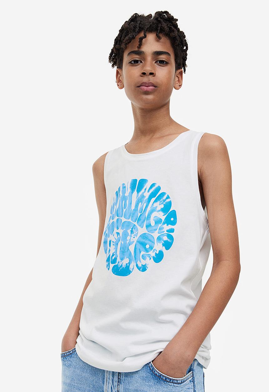 H&M - Printed vest top - white summer vibes