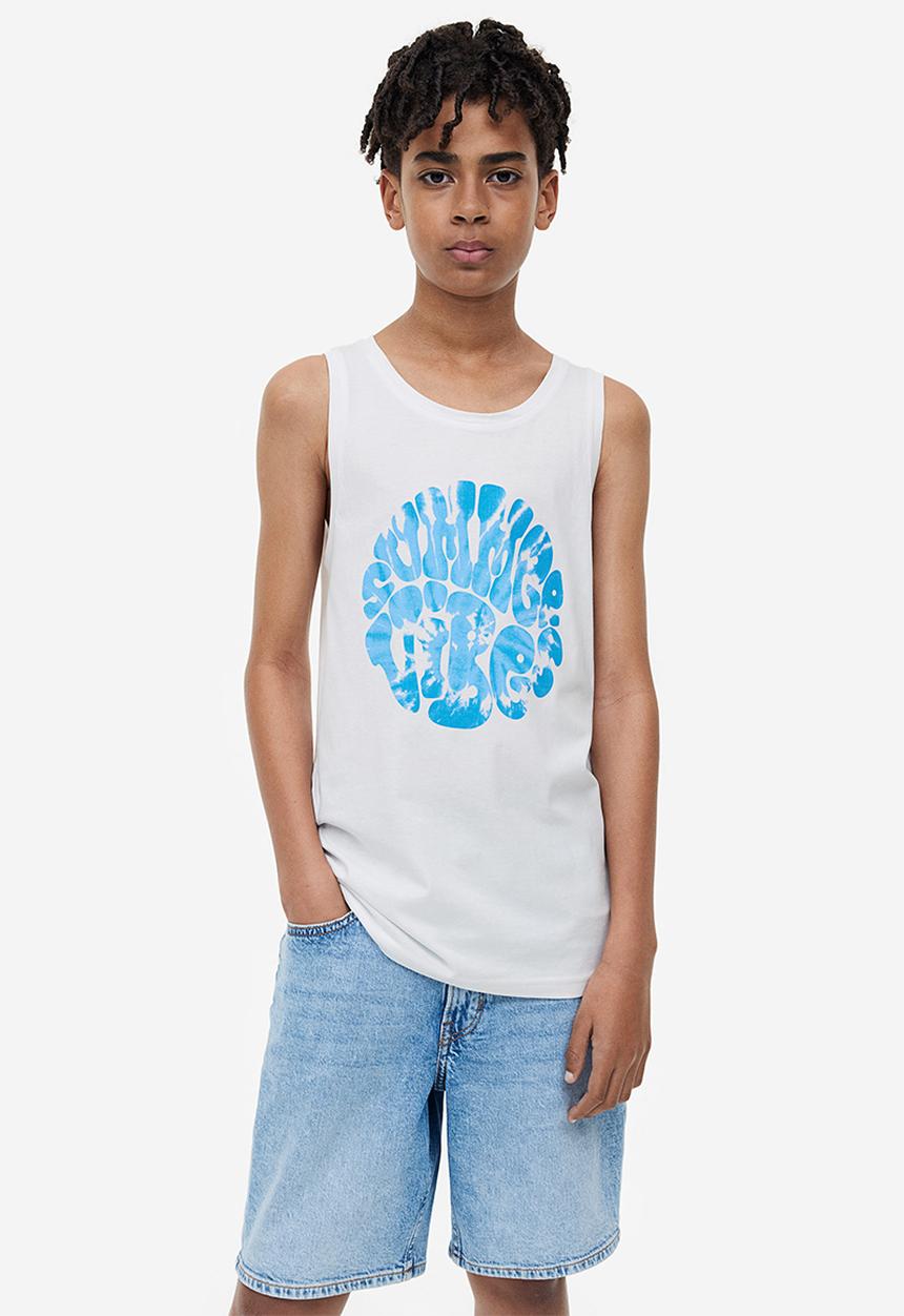 H&M - Printed vest top - white summer vibes
