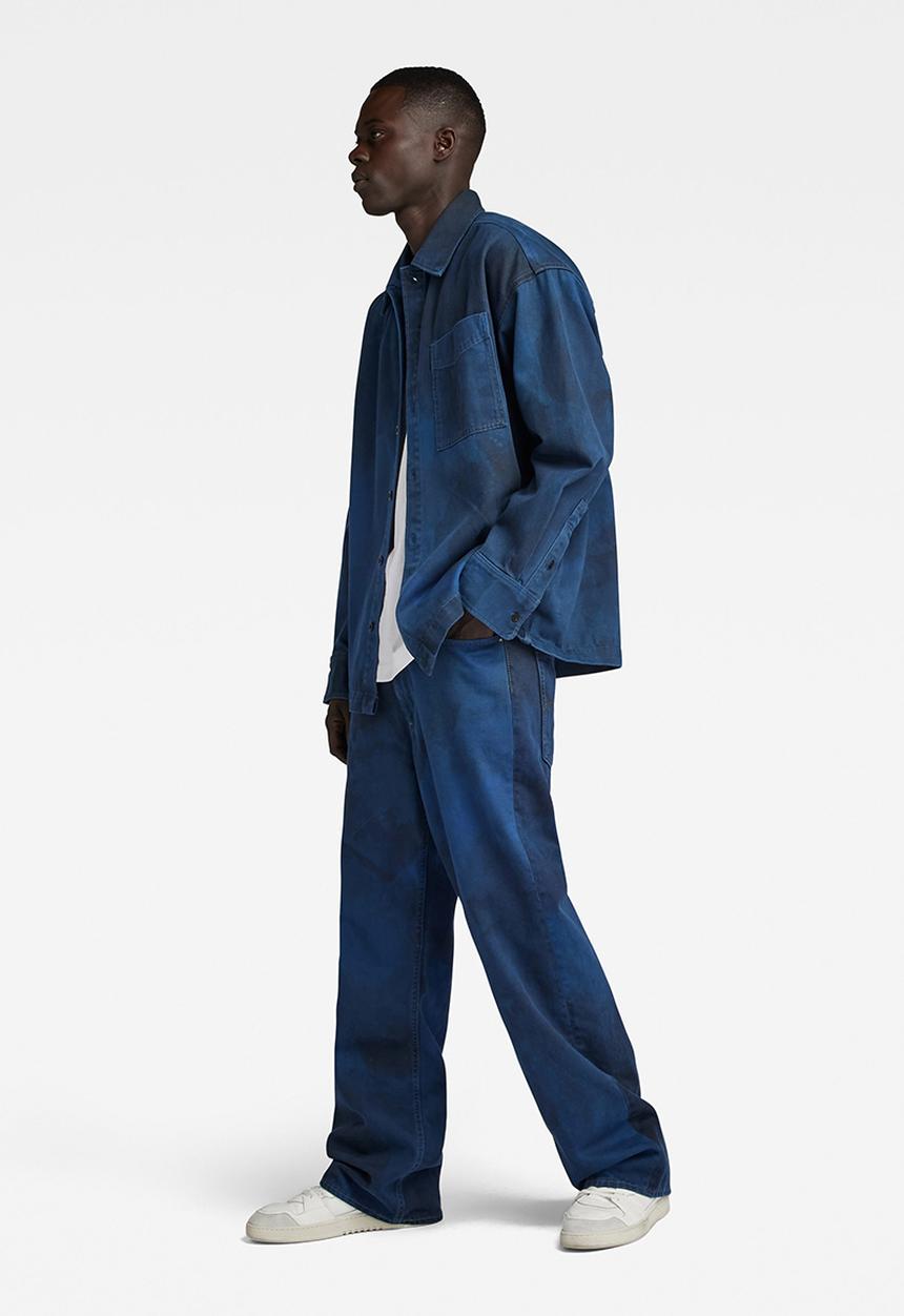 G-STAR - Boxy fit shirt long sleeve steer ecru denim r ao - sea blue