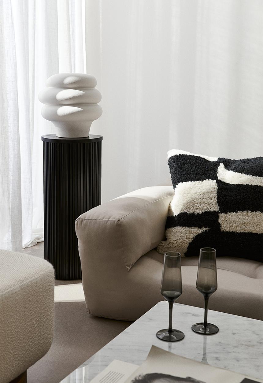 H&M - Tufted wool cushion cover - black & white