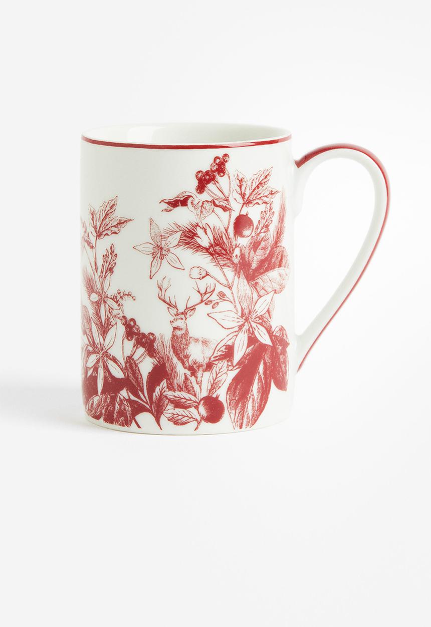 H&M - Porcelain mug - red floral