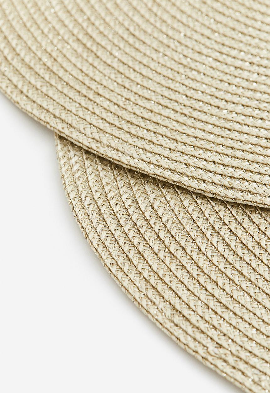 H&M - 2 pack glittery table mats - gold-coloured glitter