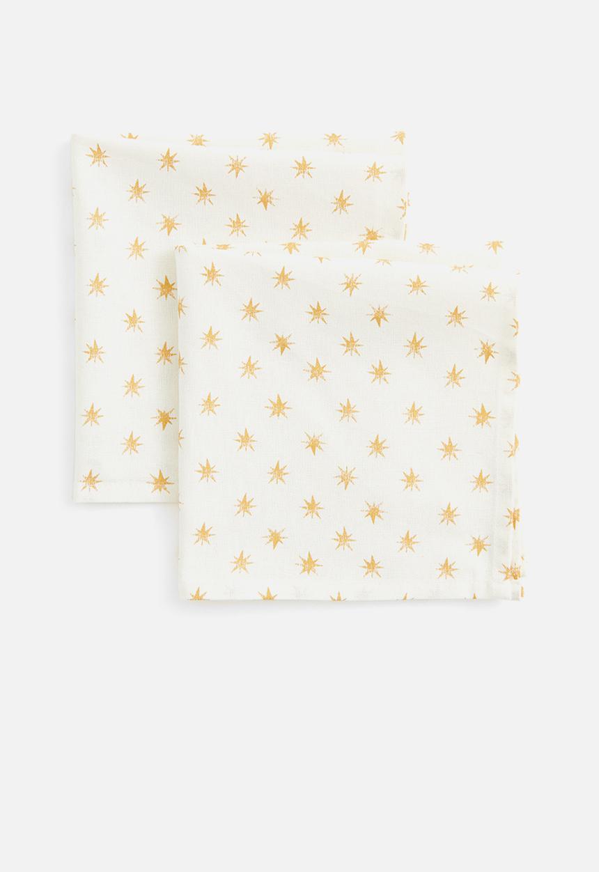 H&M - 2 Pack cotton napkins - white stars