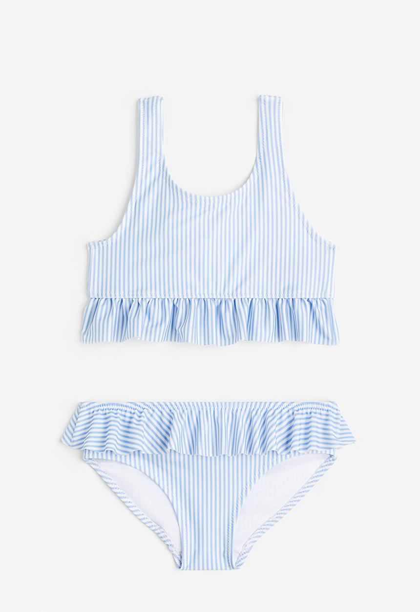 H&M - Flounced bikini - light blue striped