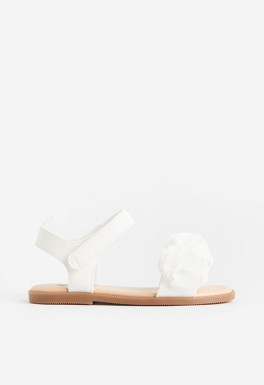 H&M - Appliquéd sandals - white flowers