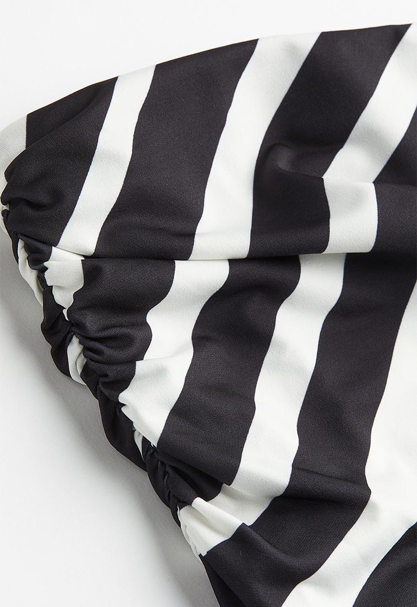 H&M - Draped pencil skirt - black striped