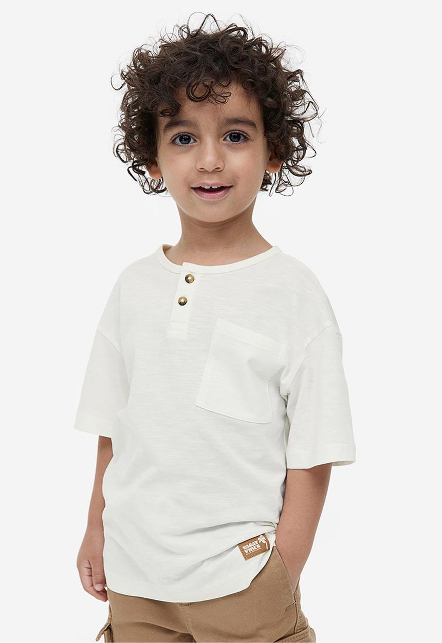 H&M - Henley top - white
