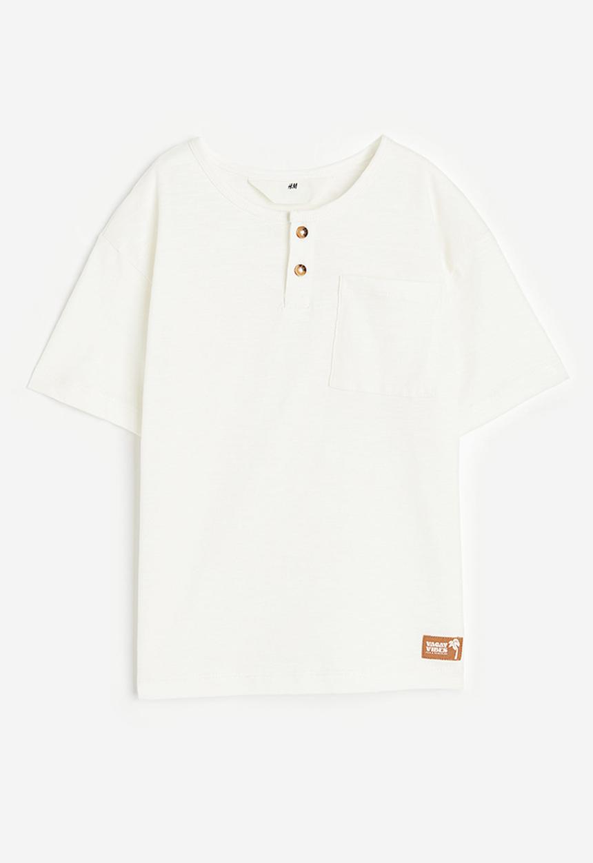 H&M - Henley top - white