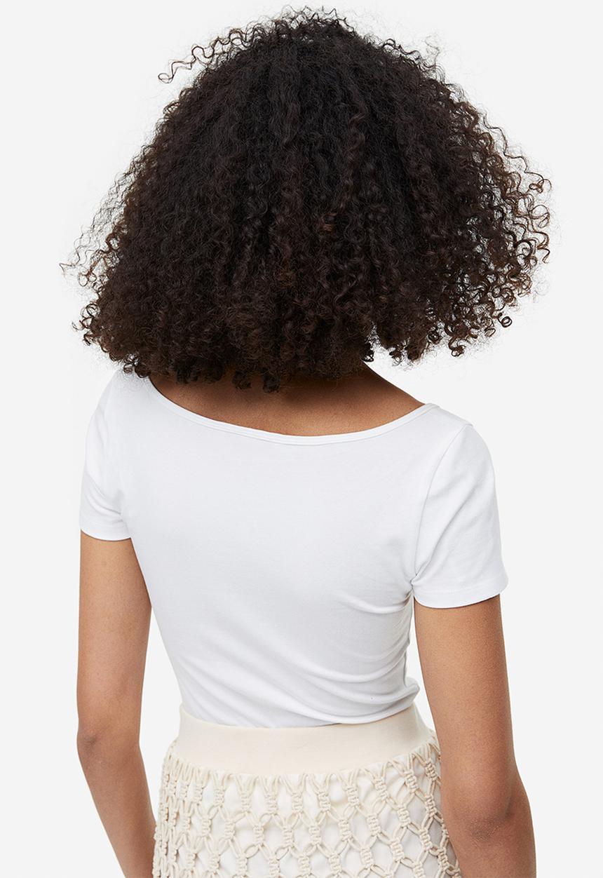 H&M - Fitted T-shirt - white