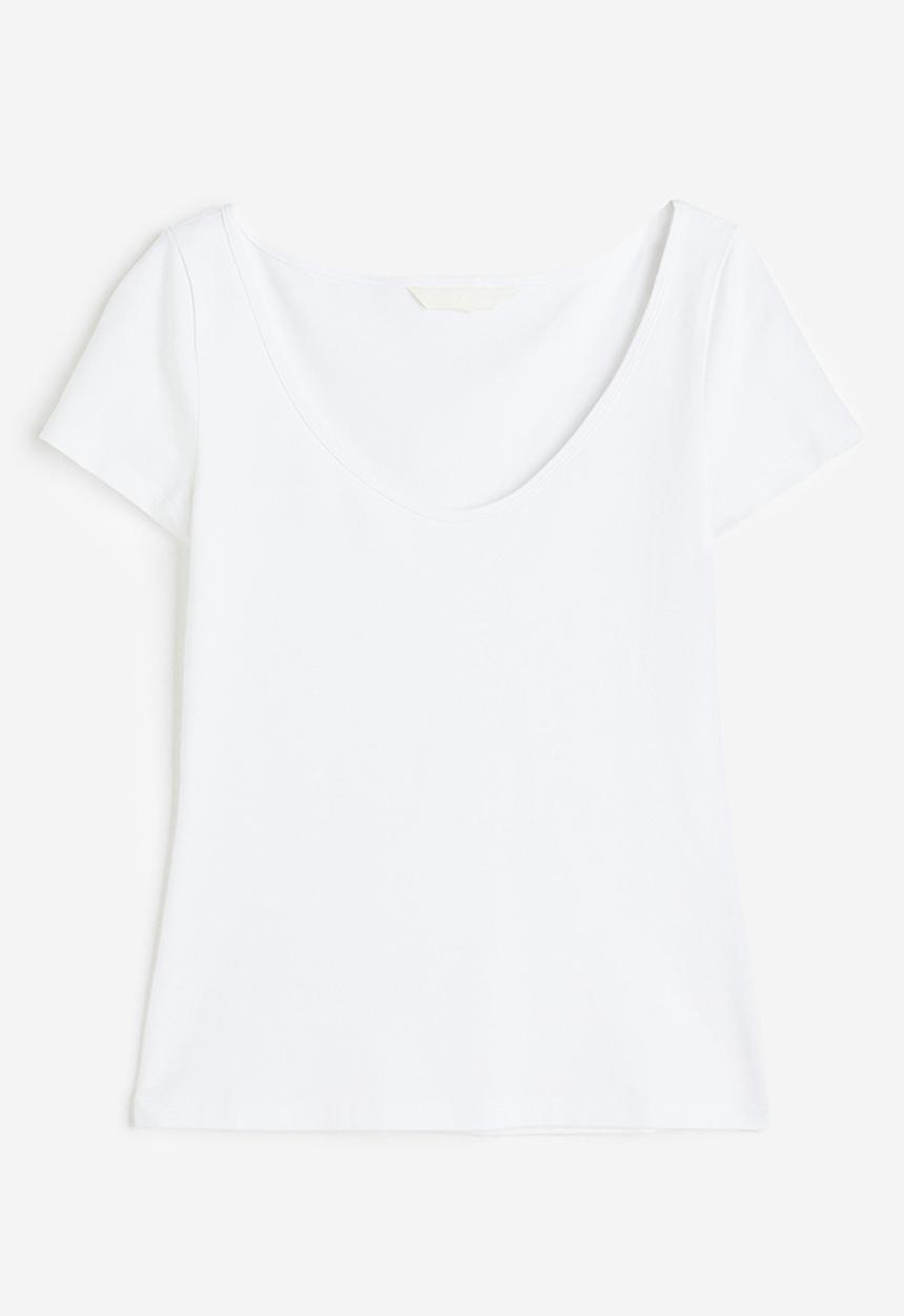 H&M - Fitted T-shirt - white