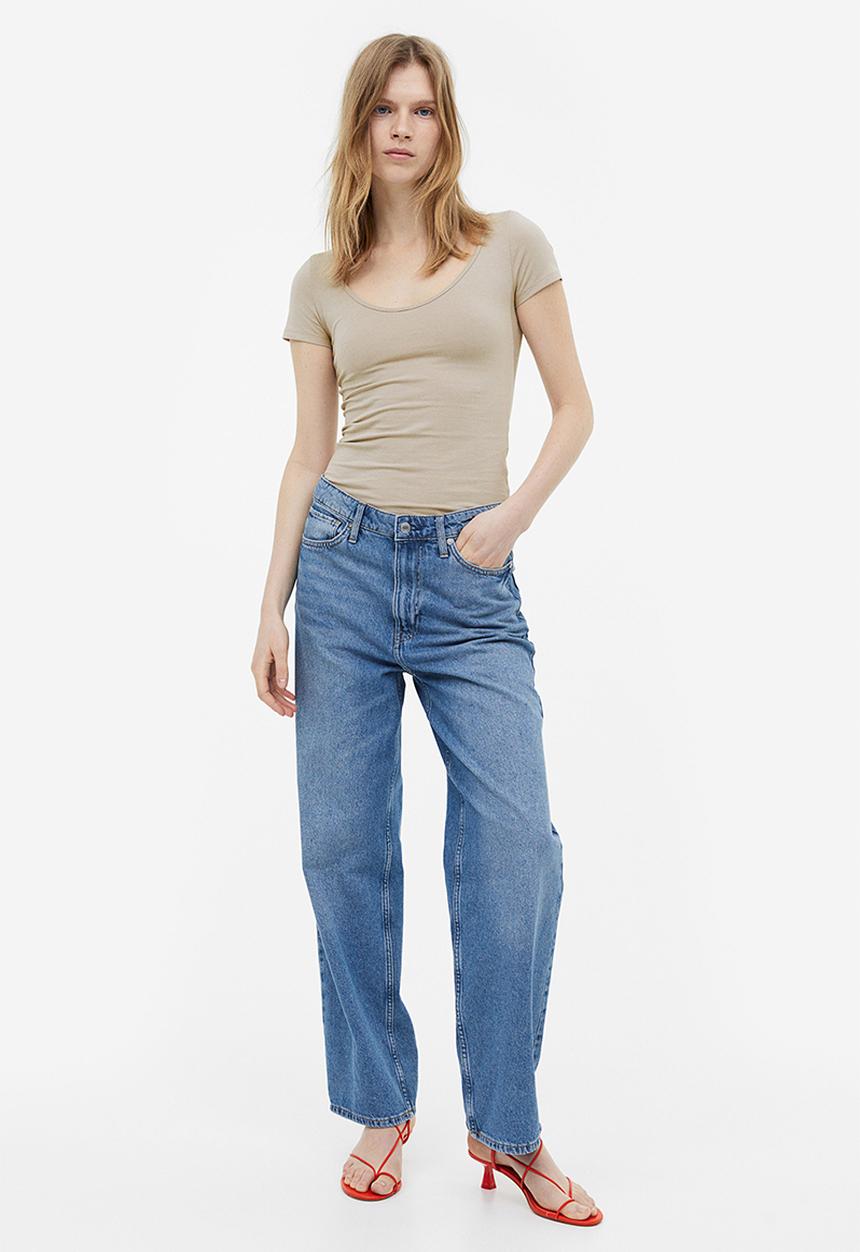 H&M - Fitted T-shirt - beige