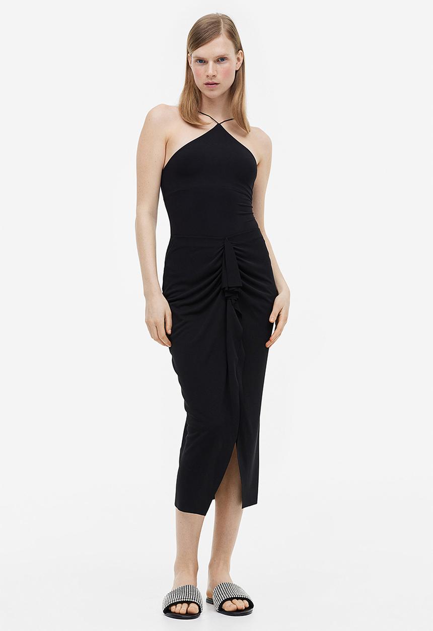 H&M - Gusset-panel jersey skirt - black