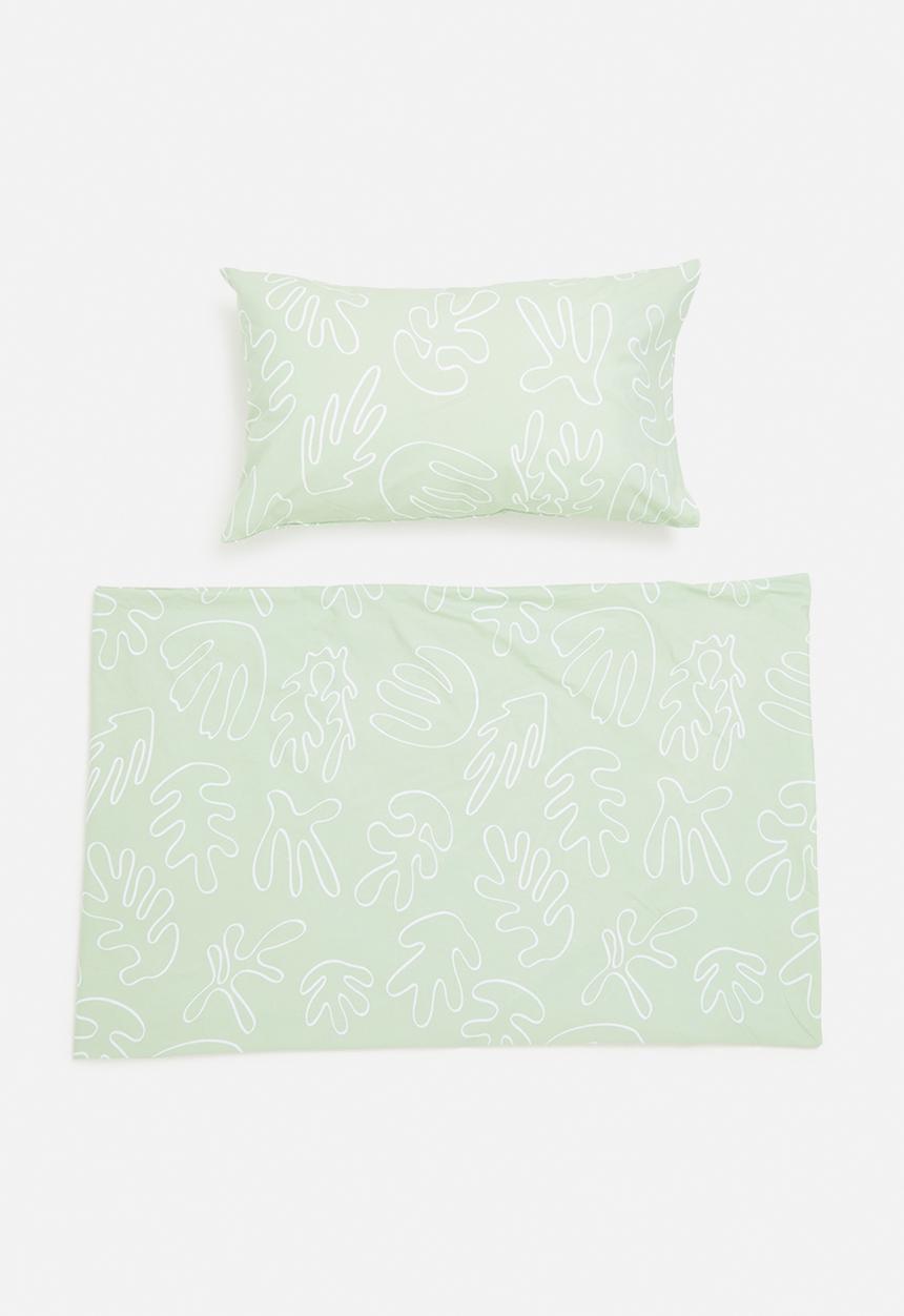 Sixth Floor - Fleur printed cotton duvet cover set - green