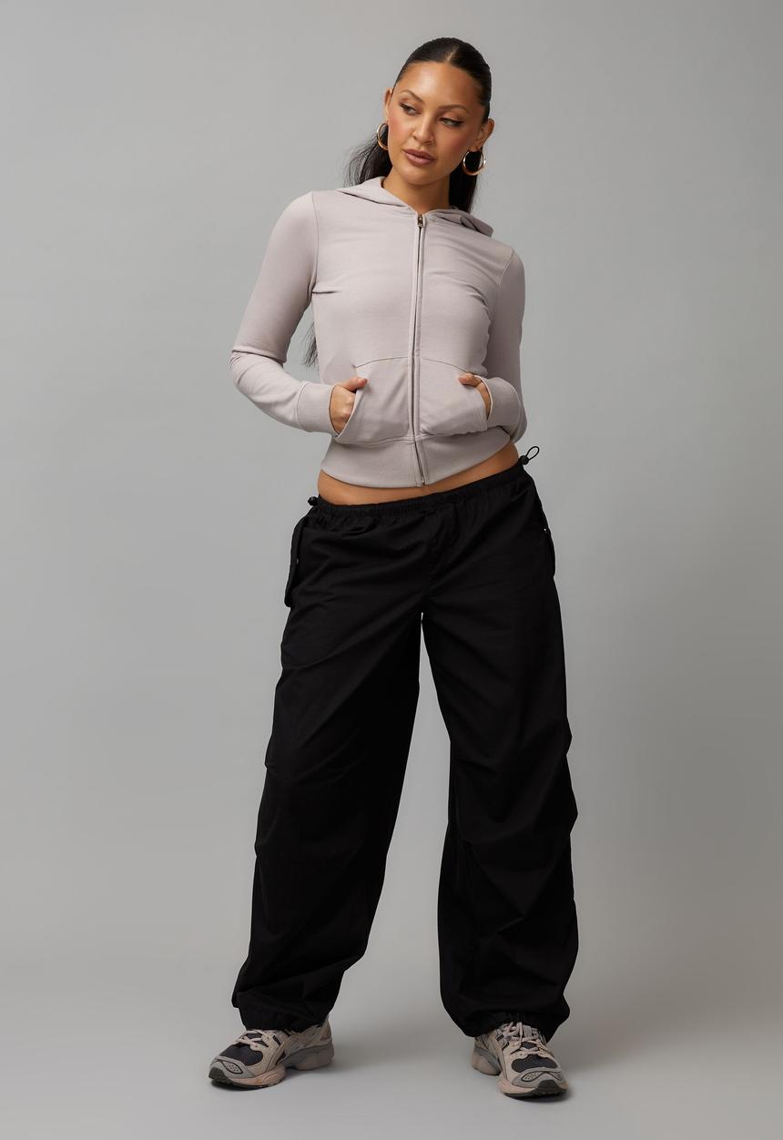 Factorie - Fitted zip through hoodie - soft neutral