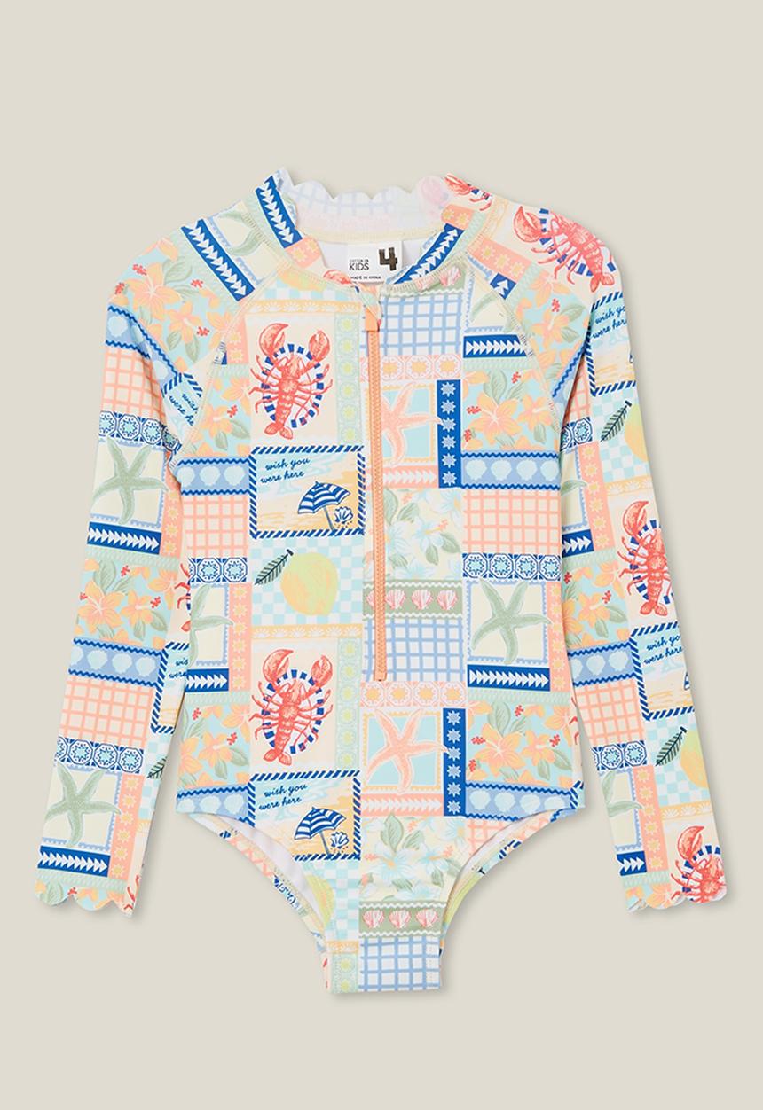 Cotton On - Lydia one piece - amalfi stamp