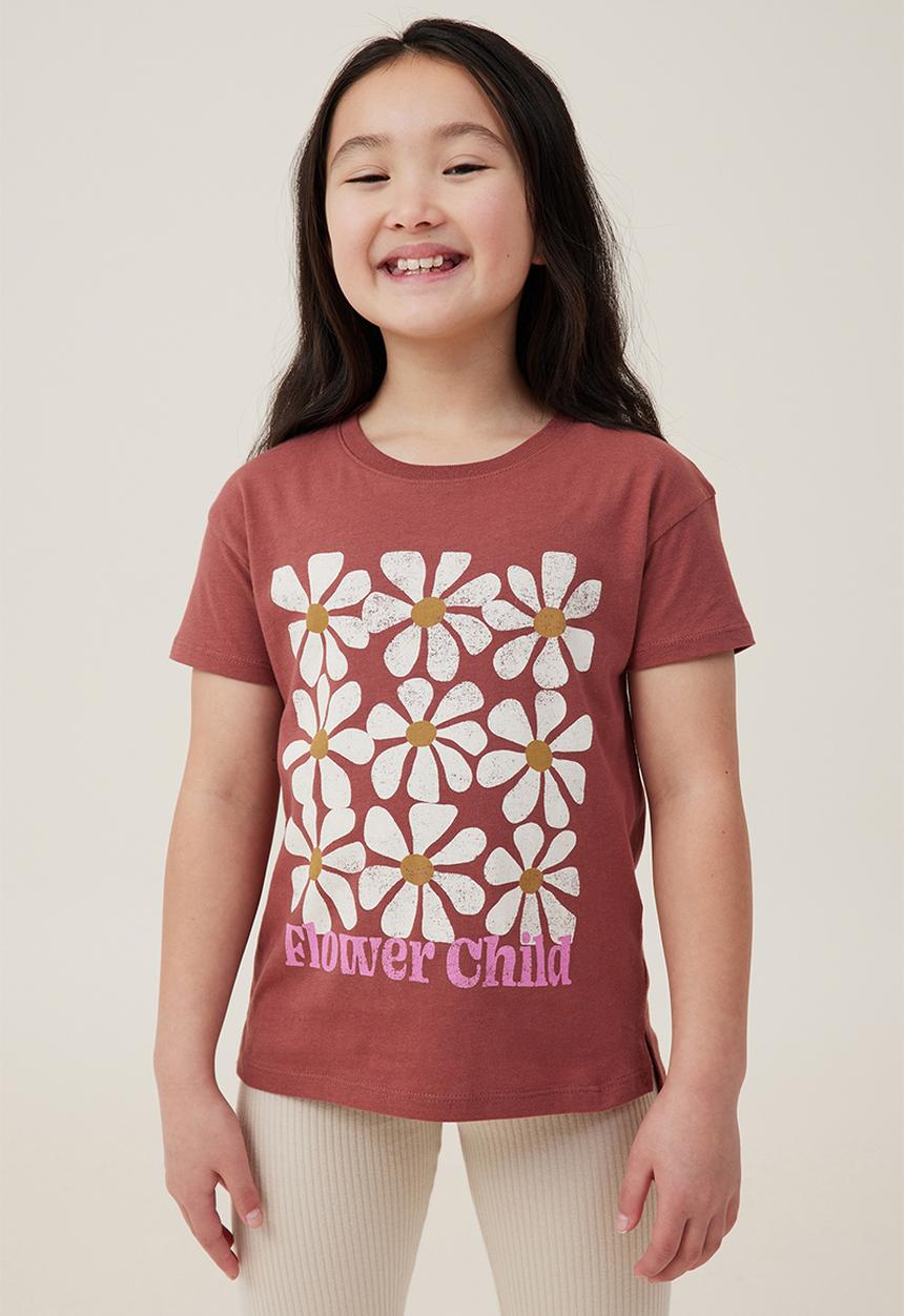 Cotton On - Poppy short sleeve print tee - henna/flower child