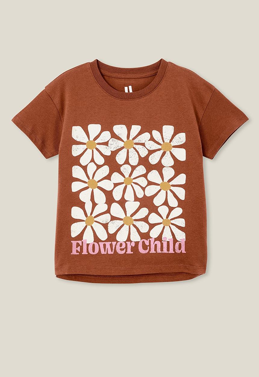 Cotton On - Poppy short sleeve print tee - henna/flower child
