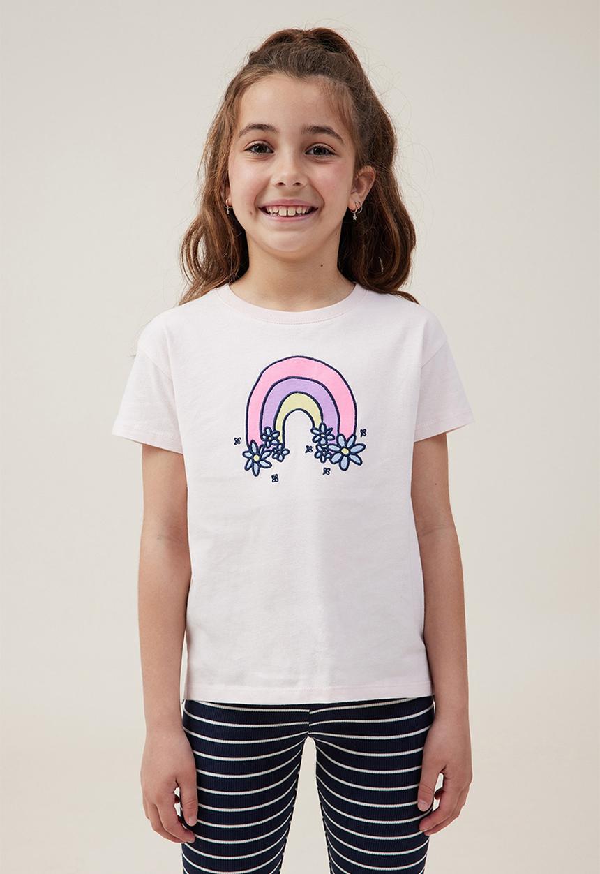 Cotton On - Poppy short sleeve print tee - crystal pink/rainbow daisies