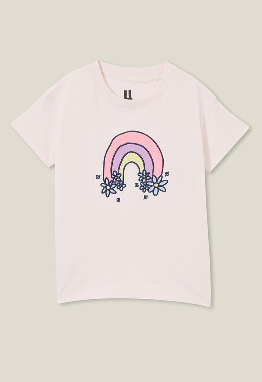 Cotton On - Poppy short sleeve print tee - crystal pink/rainbow daisies
