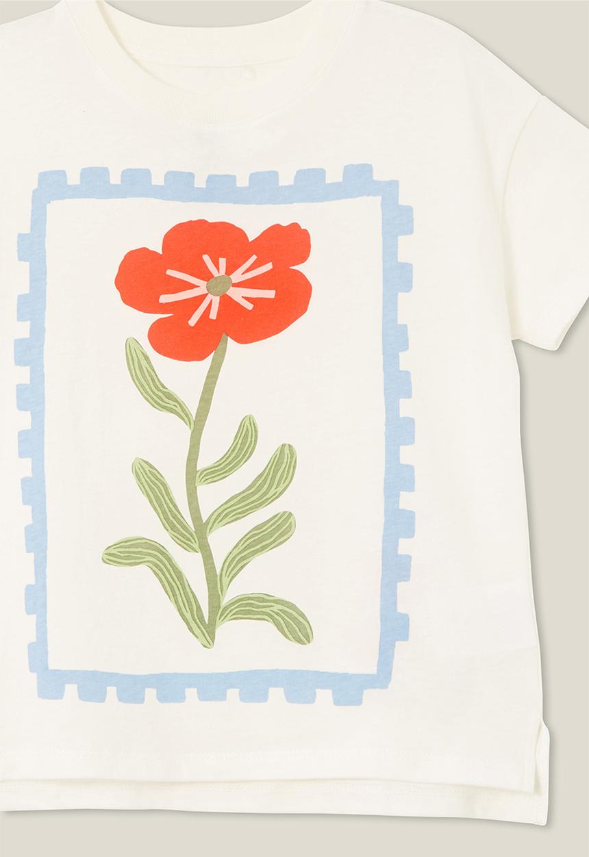 Cotton On - Poppy short sleeve print tee - vanilla/holiday floral