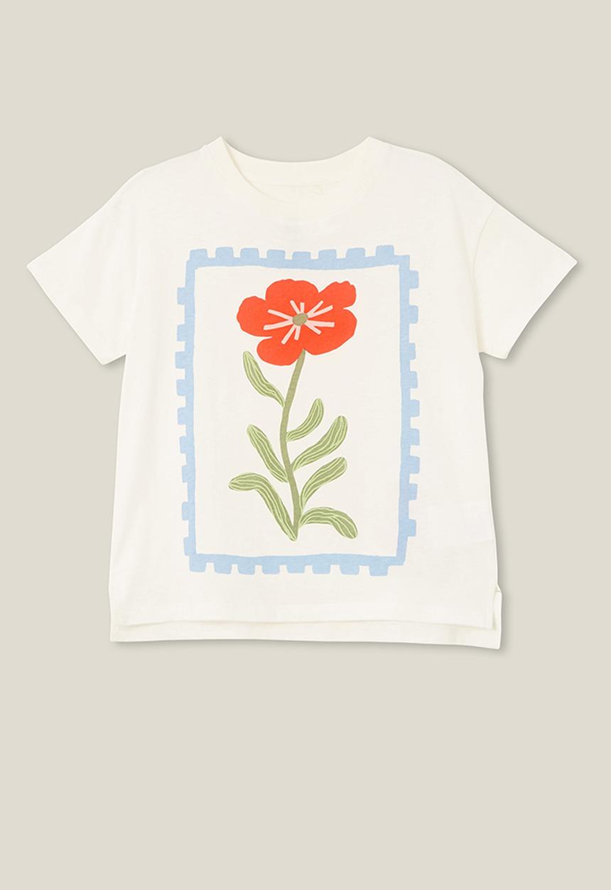 Cotton On - Poppy short sleeve print tee - vanilla/holiday floral