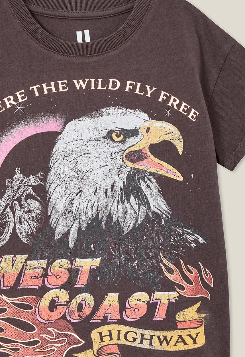 Cotton On - Poppy short sleeve print tee - phantom/west coast eagle