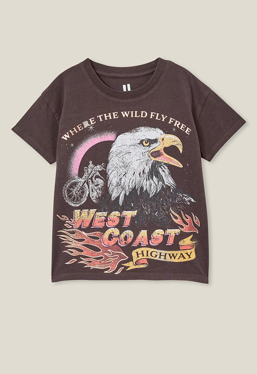 Cotton On - Poppy short sleeve print tee - phantom/west coast eagle