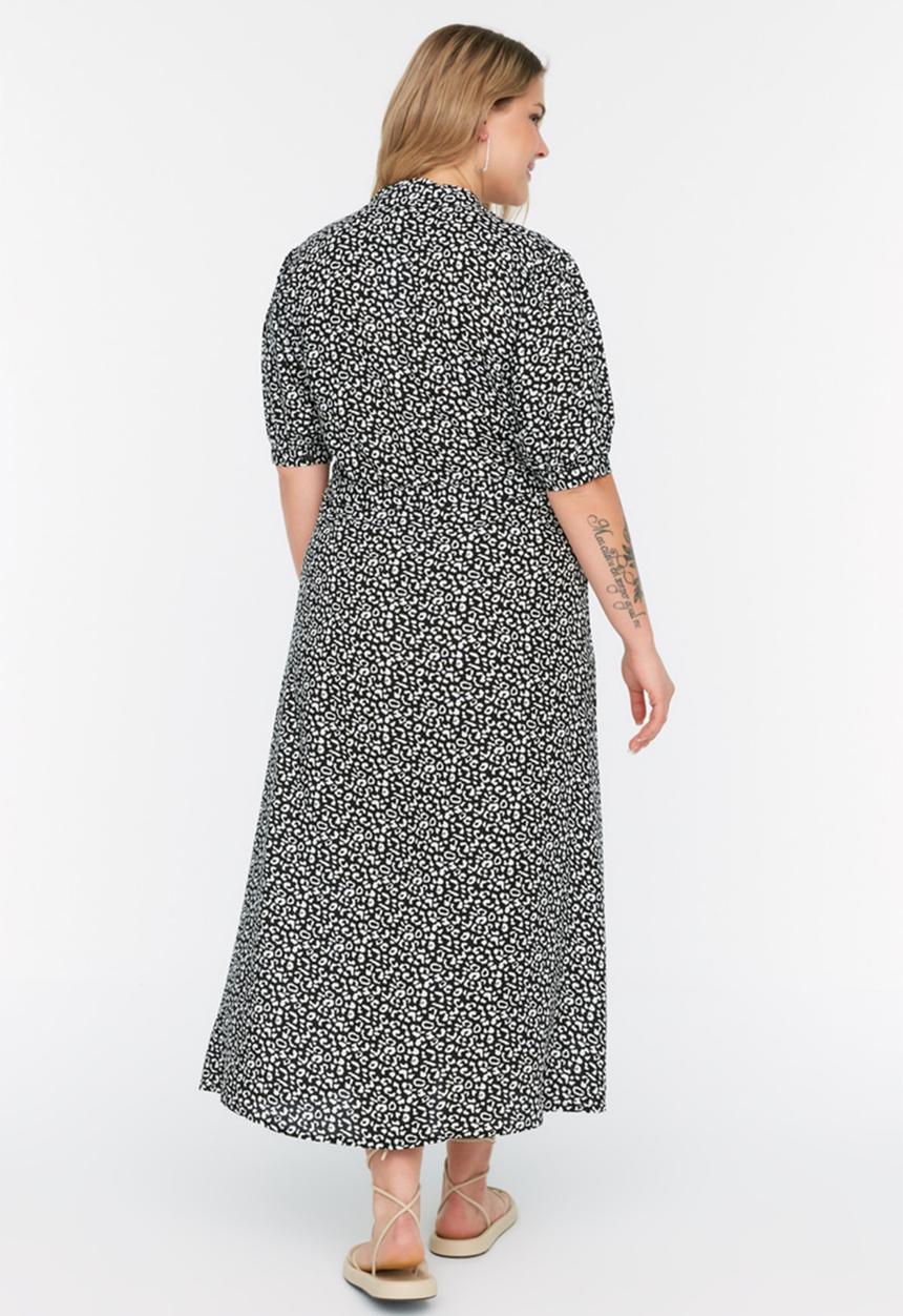 Trendyol - Curve floral shirt midi dress - multi