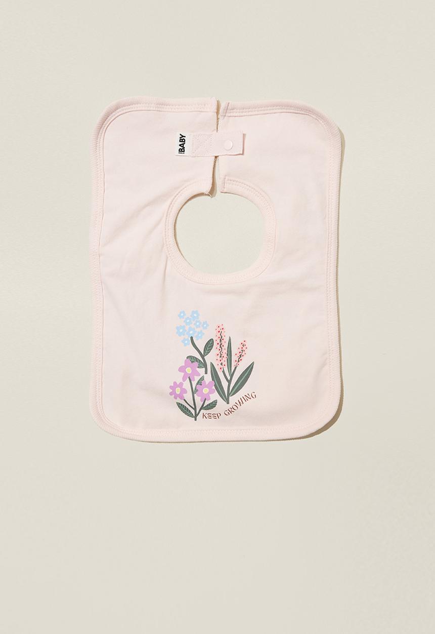 Cotton On - The square bib - crystal pink/keep growing