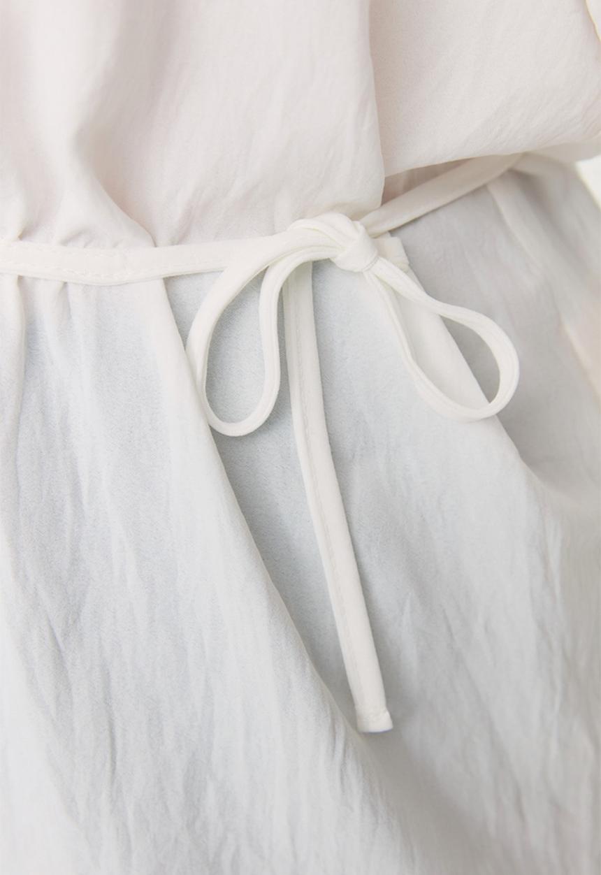 Trendyol - Curve basic waist tie detail blouse - ecru