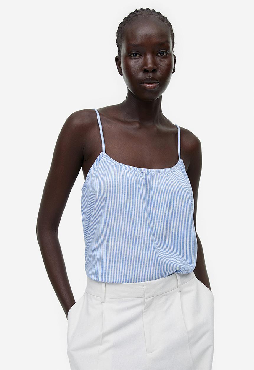 H&M - Strappy top - blue striped 