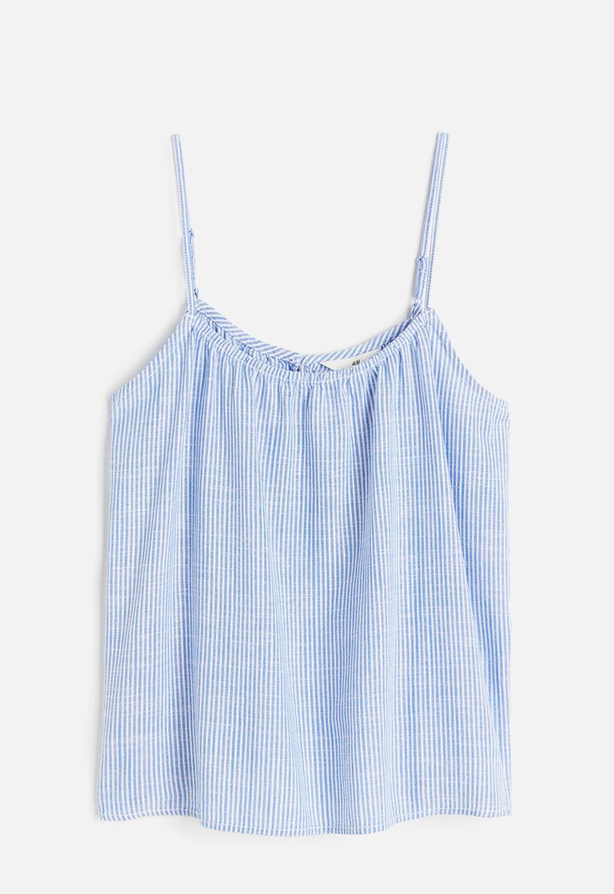H&M - Strappy top - blue striped 