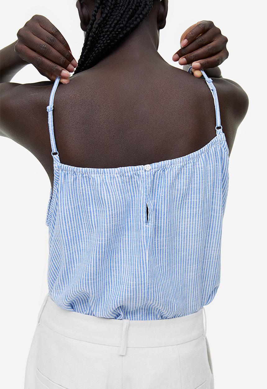 H&M - Strappy top - blue striped 