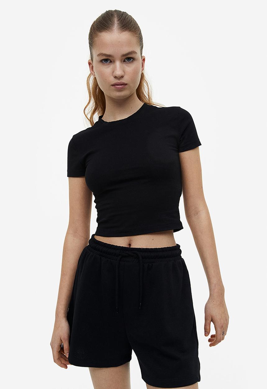 H&M - Sweatshirt shorts - black