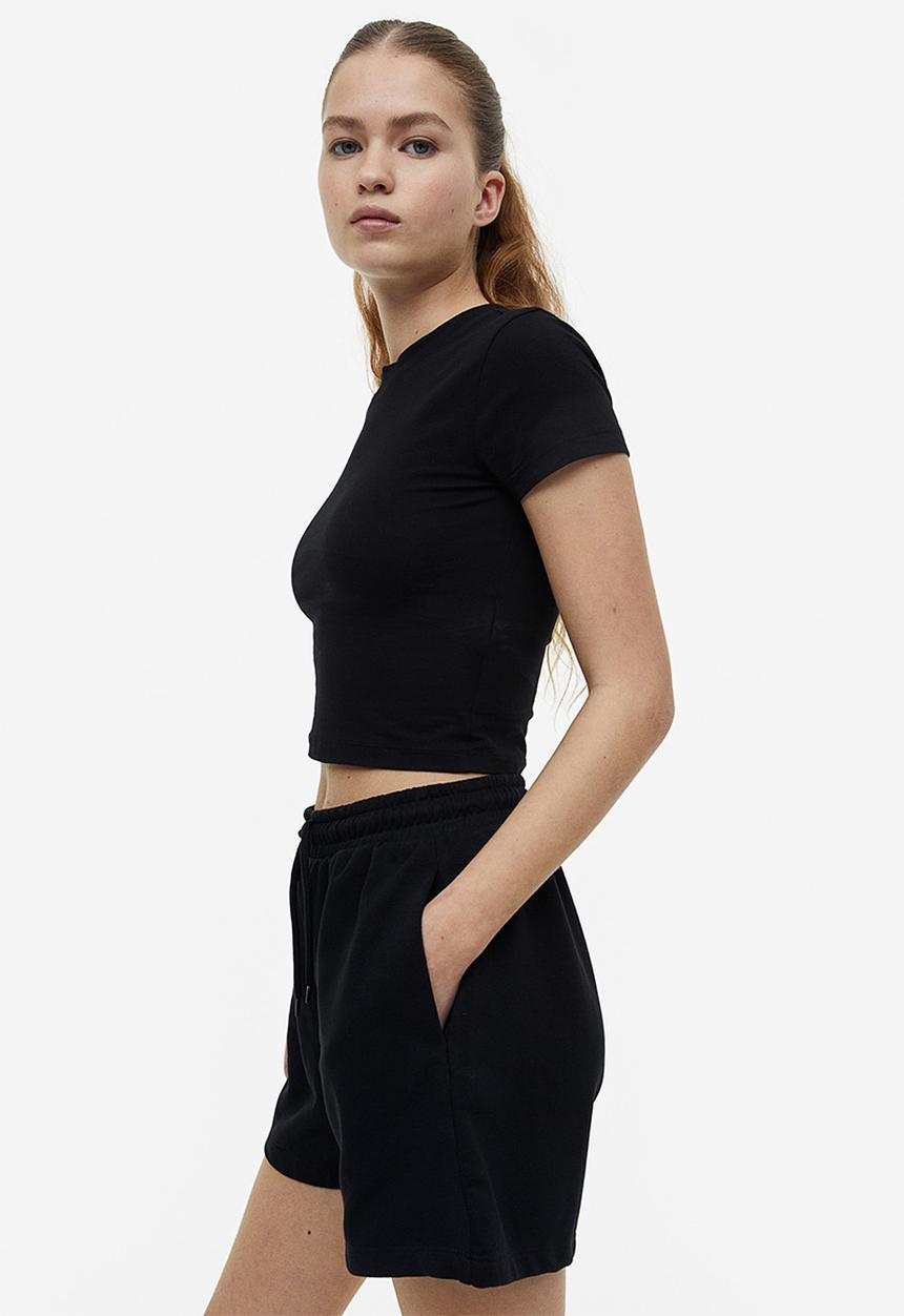 H&M - Sweatshirt shorts - black
