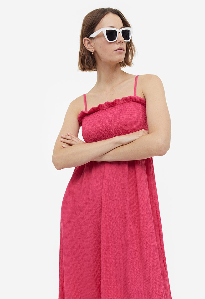 H&M - Smock-topped dress - cerise
