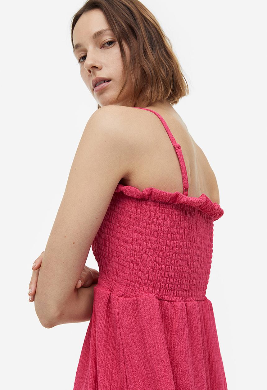 H&M - Smock-topped dress - cerise