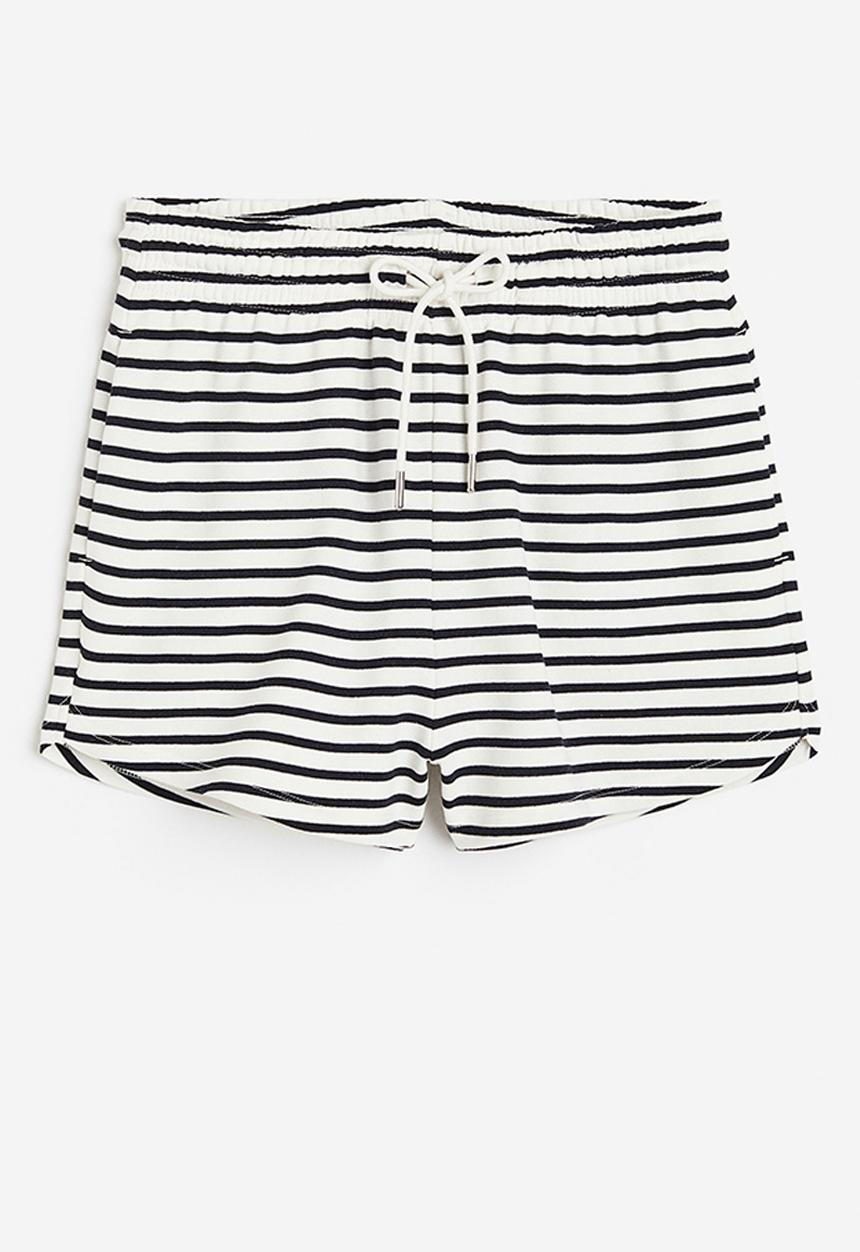 H&M - Sweatshirt shorts - white striped 