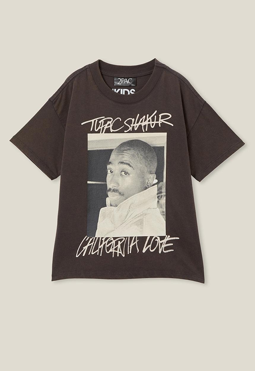 Cotton On - License drop shoulder short sleeve tee - lcn bra phantom/tupac face