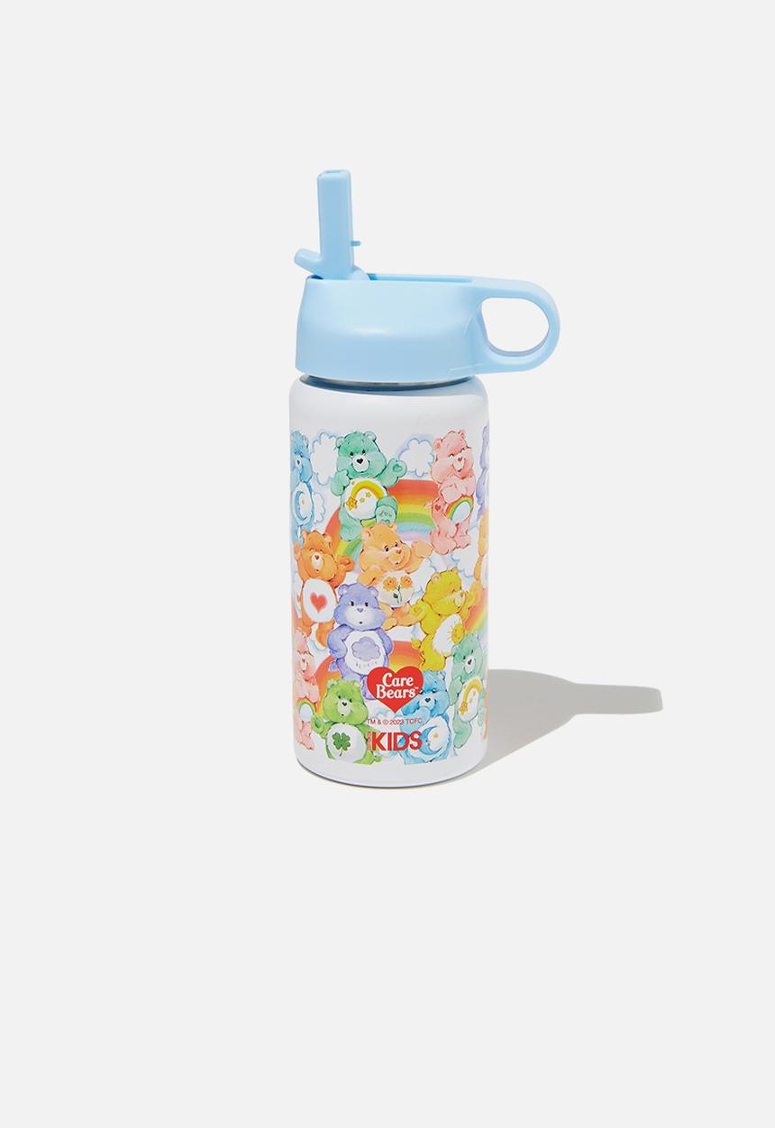 Cotton On - Kids metal drink bottle - lcn clc care bears/rainbow multi bears