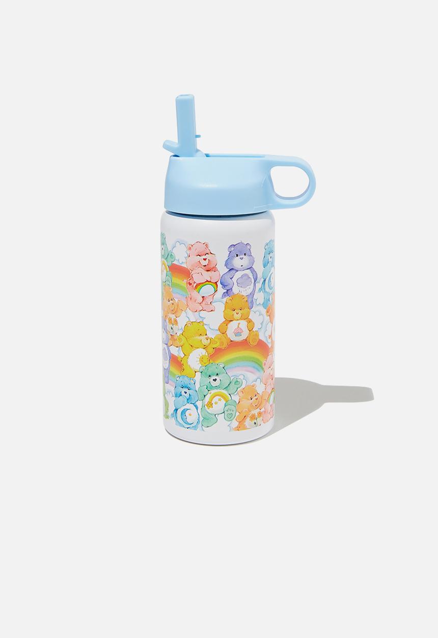 Cotton On - Kids metal drink bottle - lcn clc care bears/rainbow multi bears